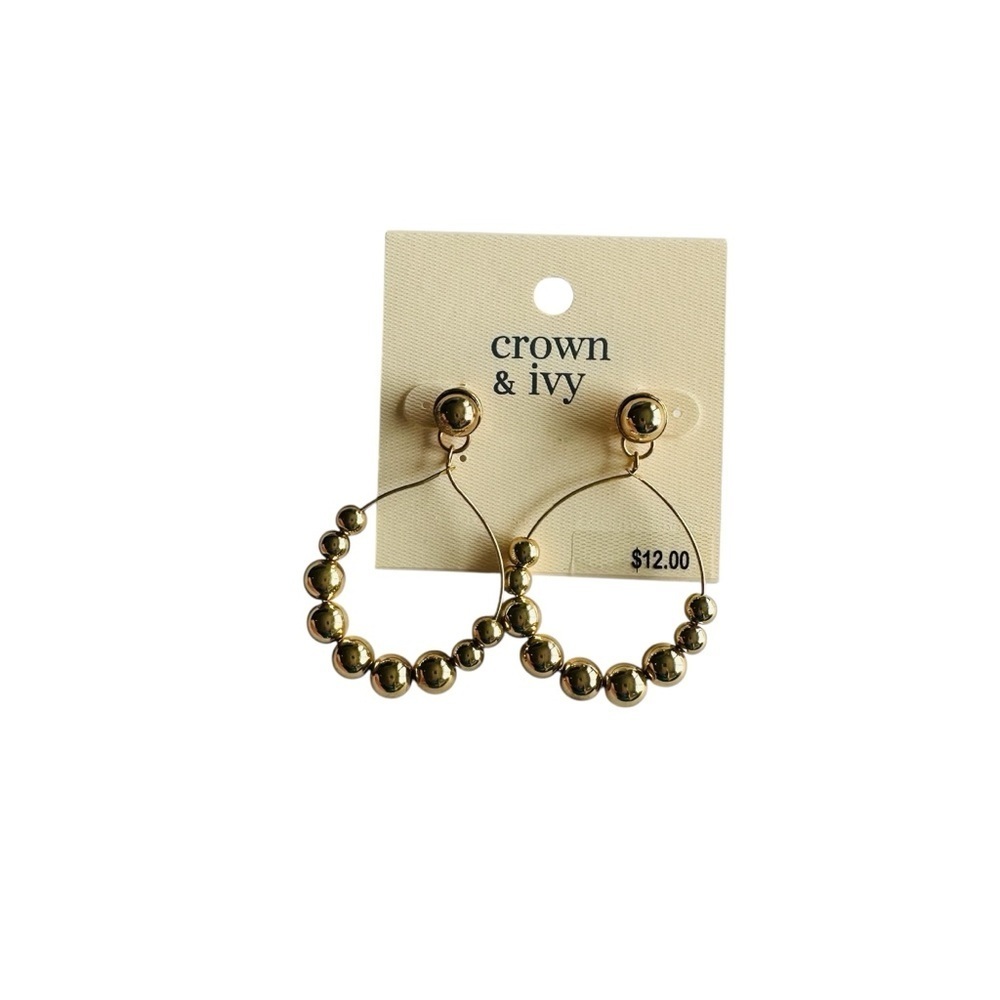 Crown & Ivy Gold Hoop Earrings with Elegant Design